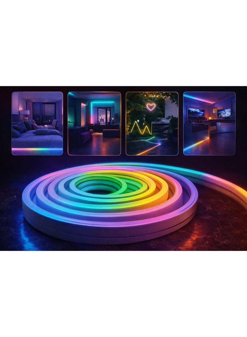 Smart Ic-Rgb Led Neon Rope Light 5M – App & Remote Control – Music Sync – Built-In Usb Cable - Image 5